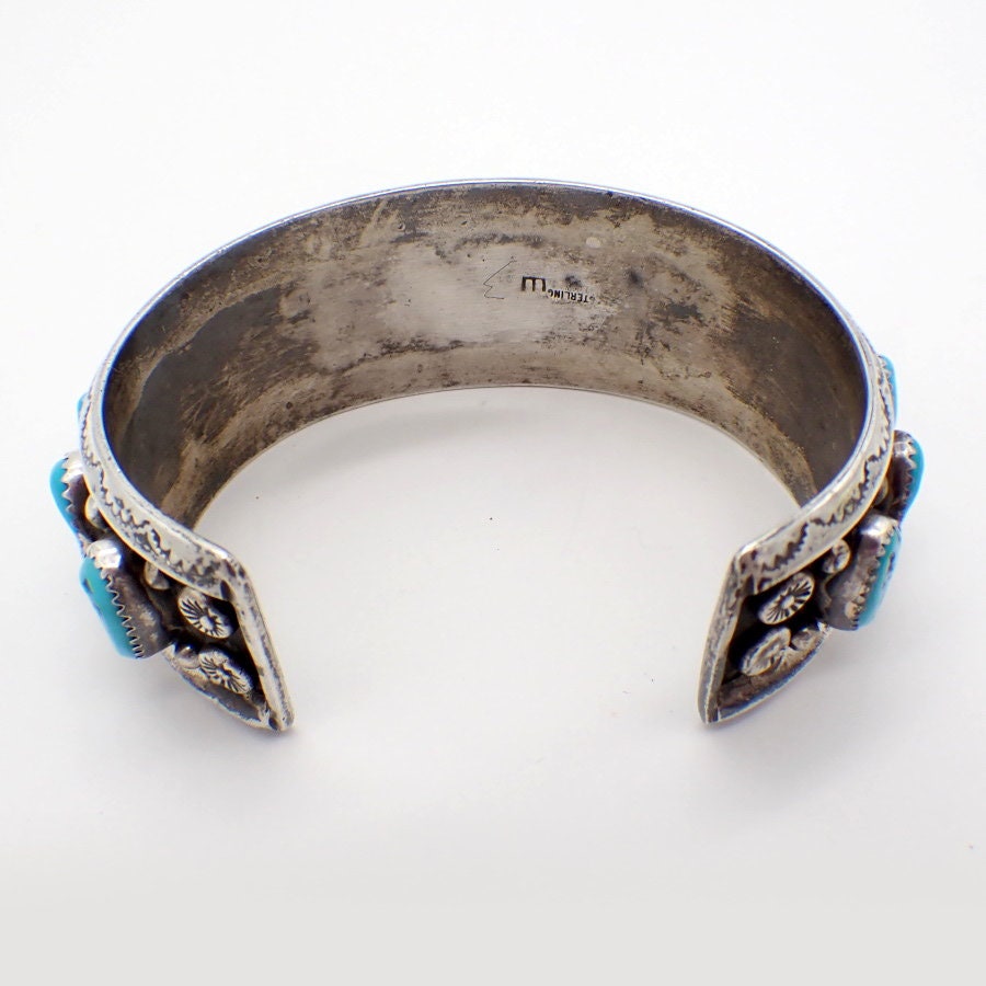 Bracciale Polsino Donna Turchese Sintetico - Stile Western Bohémien, Regolabile, In Lega Di Zinco E Acrilico, Gioiello Cowgirl