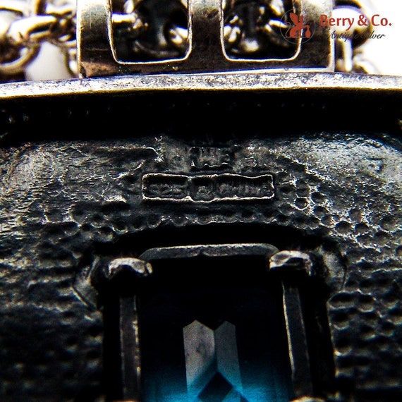 Rectangular Pendant Necklace Earrings Sterling To… - image 5