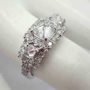 Diamond Pyramid Ring 18K White Gold