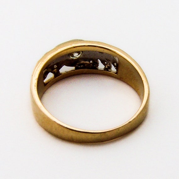 Openwork Diamond Ring Band 14 K Yellow Gold - image 3