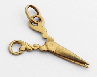 Scissors Charm Pendant 14K Gold