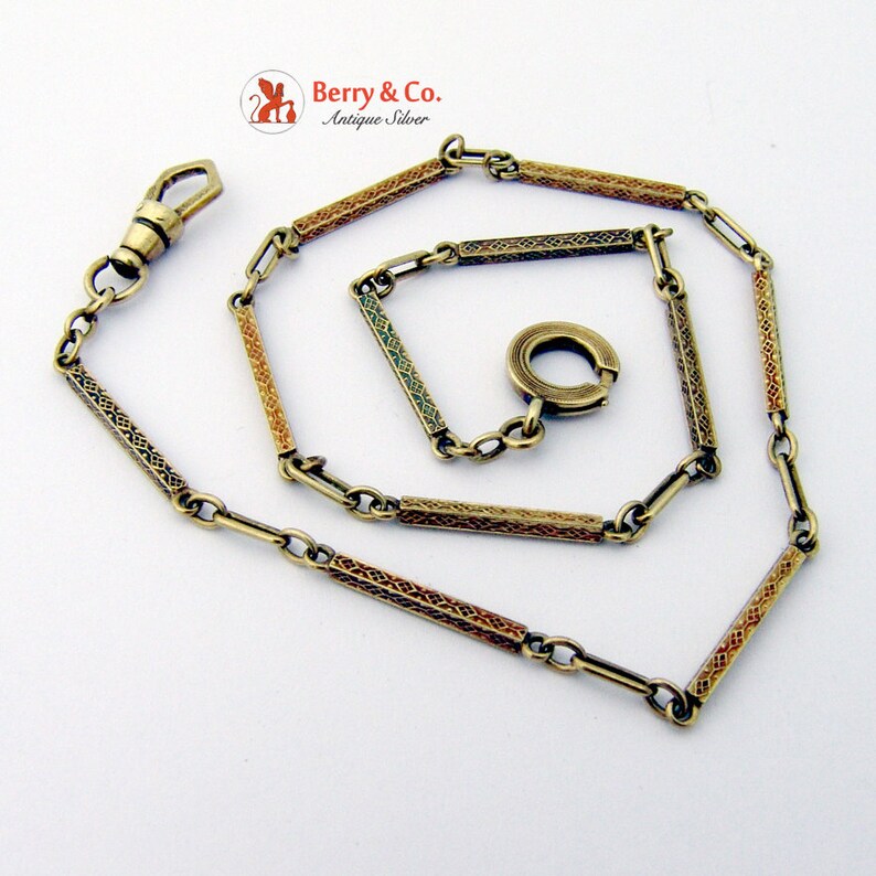 Ornate 14K Gold Pocket Watch Chain Etsy
