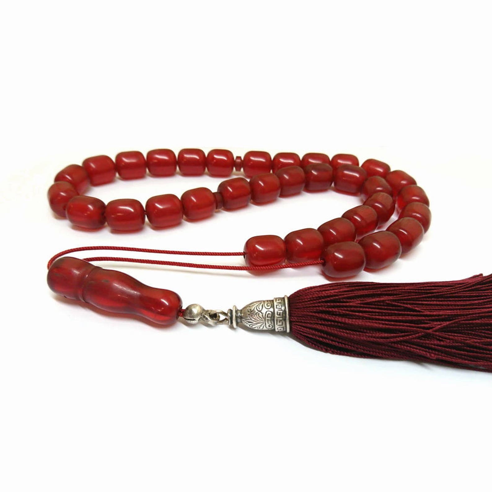 Old Red Egyptian Worry Beads Prayer Beads Greek Komboloi Etsy