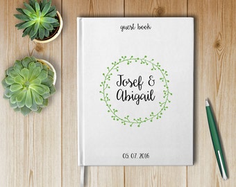 Wedding Guest Book - Guestbook Custom - Personalized Alternative Guest Book - Floral