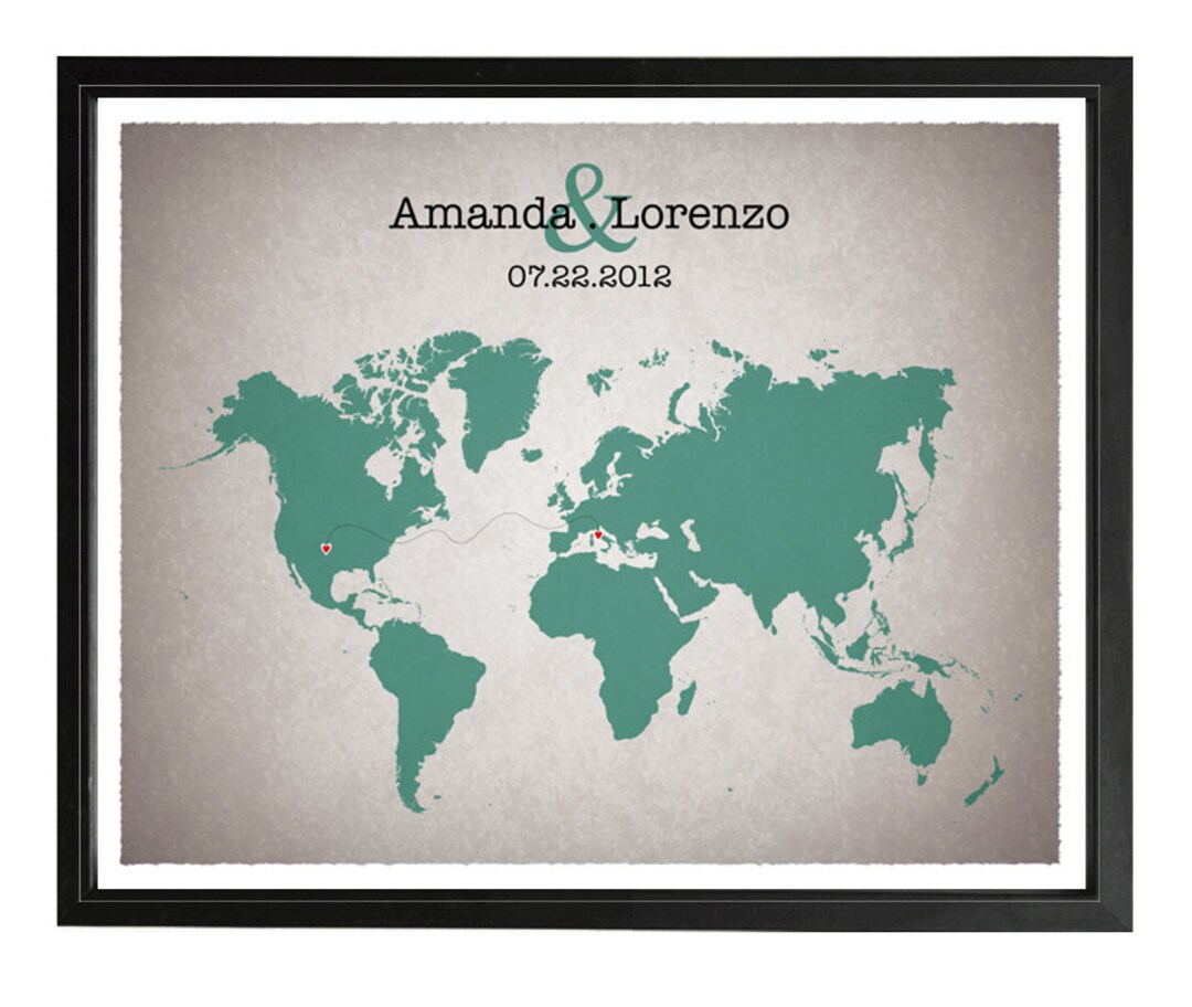 Digital File Long Distance Map Relationship Map Family Etsy