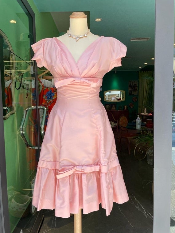 1950s GIGI YOUNG - Full Skirt Cocktail Dress - Or… - image 10