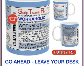 Personalisiertes WORKAHOLIC Mitarbeiter Geschenk für Büroarbeiten Mitarbeiter Geschenk für Kollegen Geschenk für Mitarbeiter Geschenk für Büro Cowork Becher