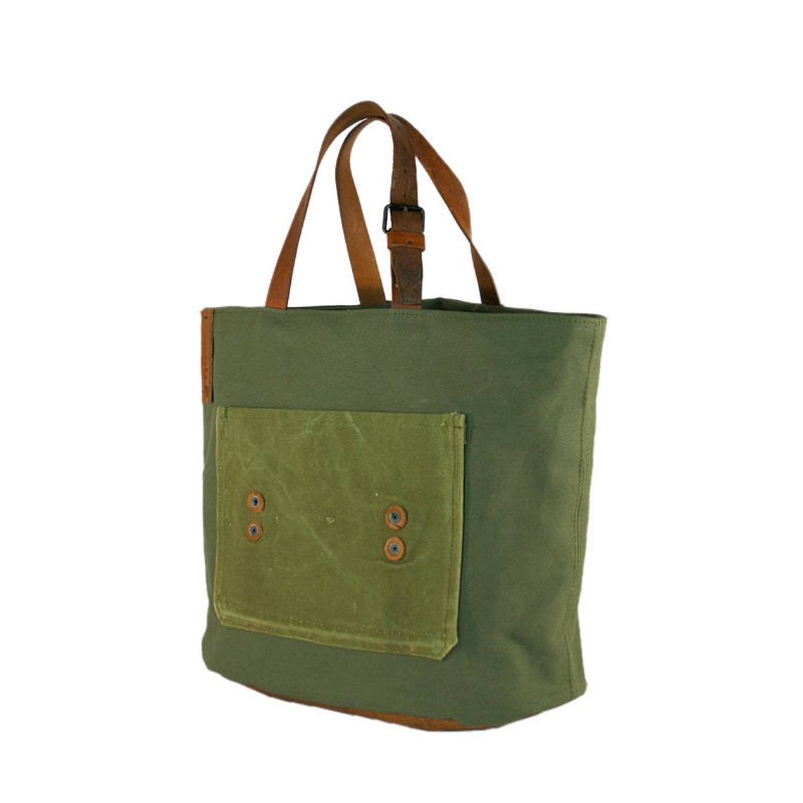 Large green tote bag canvas tote bag recycled Etsy