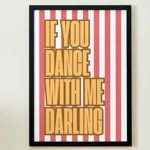 Dance With Me Darling, Sam Fender lyrics, digital download print, printable artwork