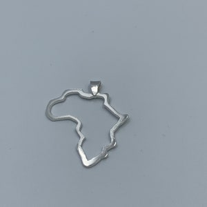 Silver Africa Pendant, Silver Africa Outline Pendant, Silver African Continent Pendant image 3