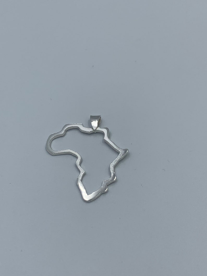 Silver Africa Pendant, Silver Africa Outline Pendant, Silver African Continent Pendant image 3