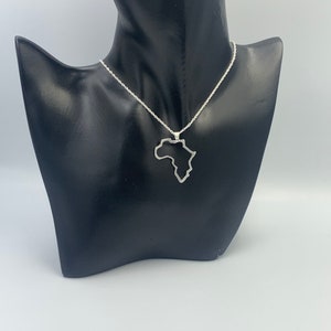 Silver Africa Pendant, Silver Africa Outline Pendant, Silver African Continent Pendant image 2