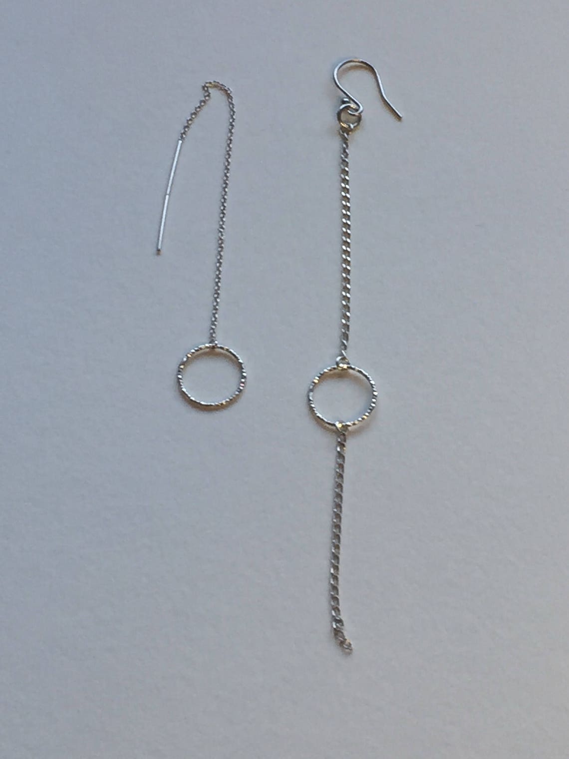 Mismatched Threader & Hook Earrings, Mismatched Earrings, Mismatched