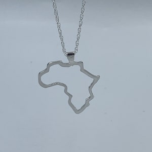 Silver Africa Pendant, Silver Africa Outline Pendant, Silver African Continent Pendant image 4