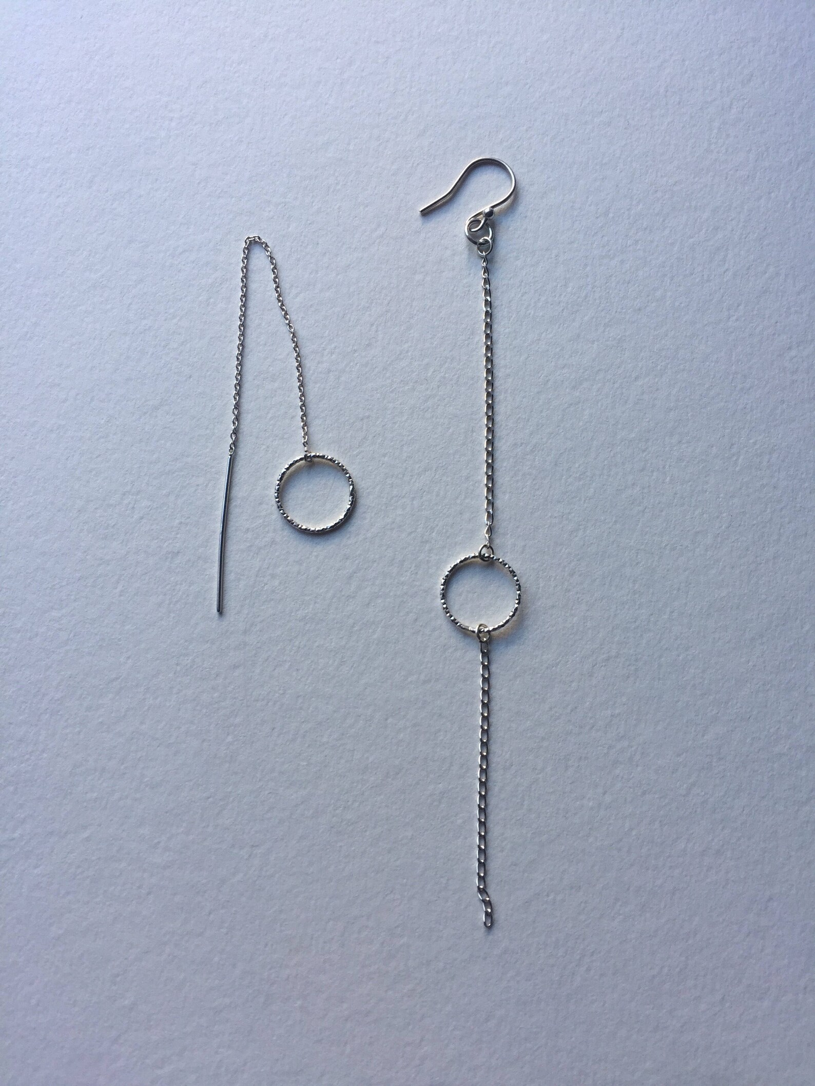 Mismatched Threader & Hook Earrings, Mismatched Earrings, Mismatched