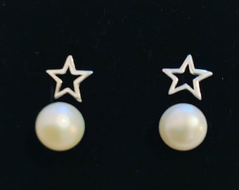 Stars & Pearls Ear Jackets