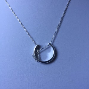 Sterling Silver Open Circle - Silver Open Circle Pendant on Silver Chain - Silver Open circle Circle Pendant