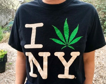 I Heart NY Pot Leaf T-Shirt Crop Top | Forbidden Prophet x MM | Re-inspired Upcycled Collection