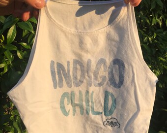 SALE (Medium) Indigo Child Imperfect Crop Top