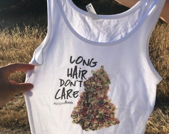 SALE (Large) Long Hair Don't Care Misprint Women's Tank