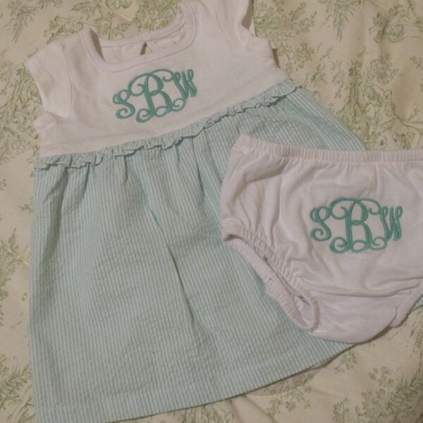 Monogram Seersucker Dress