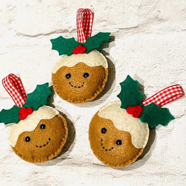 Christmas pudding decoration, smiley face plum pudding, Christmas decoration, tree ornament, Christmas home decor