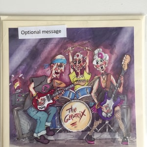 Carta della banda Oldies, collezione di rughe, effetto 3D decoupage, carta bianca, carta di pensionamento