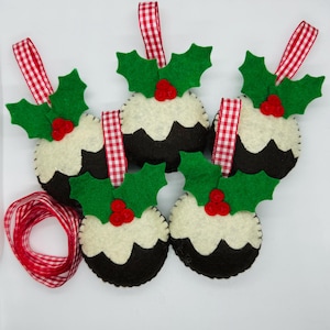 Christmas pudding garland, plum pudding bunting, felt Christmas pudding decoration