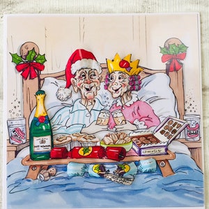 Karta świąteczna „Wspólne święta”, karta dla par, kolekcja „Wrinklies”, życzenia świąteczne, decoupage kartka świąteczna