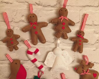 Christmas garland, felt festive garland, Christmas decor, holiday bunting