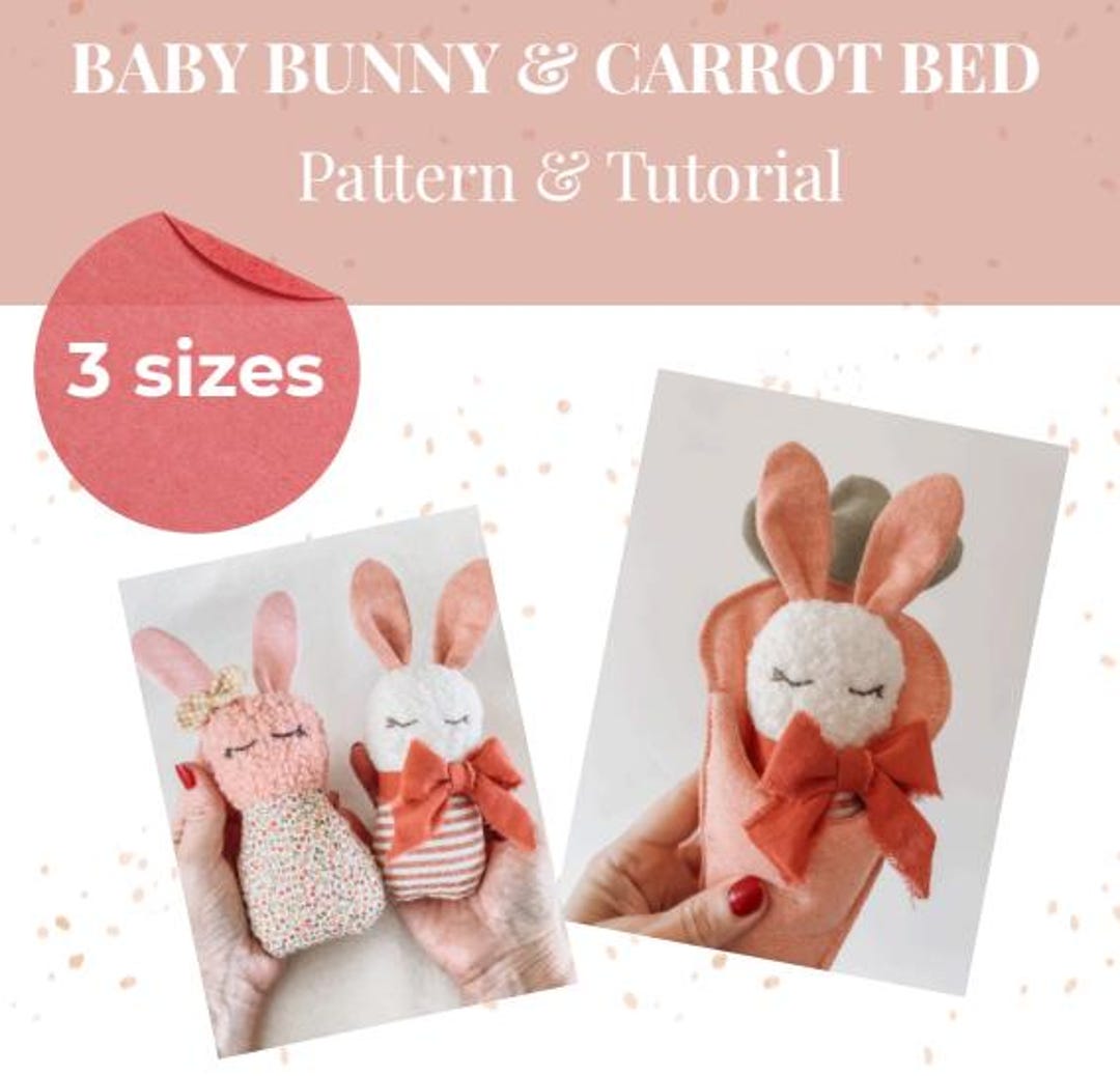 BABY BUNNY PDF Pattern, Bunny in Carrot Bed, Easter Make, Sewing ...