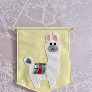 Llama nursery decor, kids playroom banner, children&#39;s bedroom decoration, wall hanging