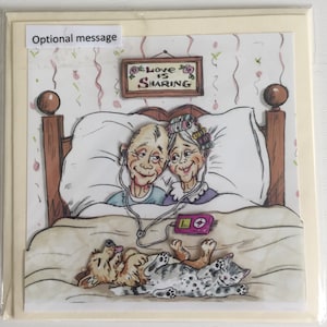 Tarjeta de pareja, tarjeta de aniversario, efecto 3D decoupage, tarjeta en blanco, mensaje opcional