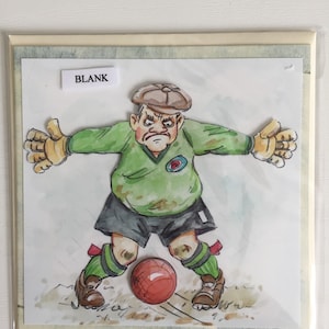 Carte de football, carte de football grincheux, carte de gardien de but, carte de retraite, anniversaire, fête des pères, carte vierge