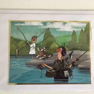Angeln Karte, halten Sie es einfach Fischen, Fischen Grußkarten, 3D Effekt, Blanko Karte, Geburtstagskarte, Ruhestandskarte