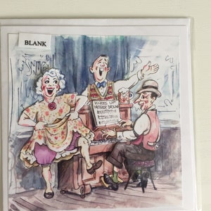 Carte de piano, chant autour du piano, mère brune à genoux, carte de découpage faite main, carte d'anniversaire 3D, carte de retraite, carte vierge