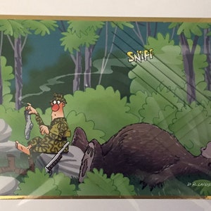 Carte de chasse à l'ours, carte de chasse humoristique, effet de découpage 3D, carte d'anniversaire, carte de retraite, carte vierge