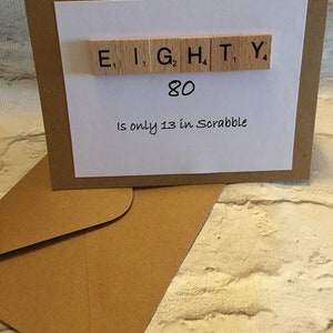Carte d'âge de scrabble, carte d'anniversaire, carte vierge