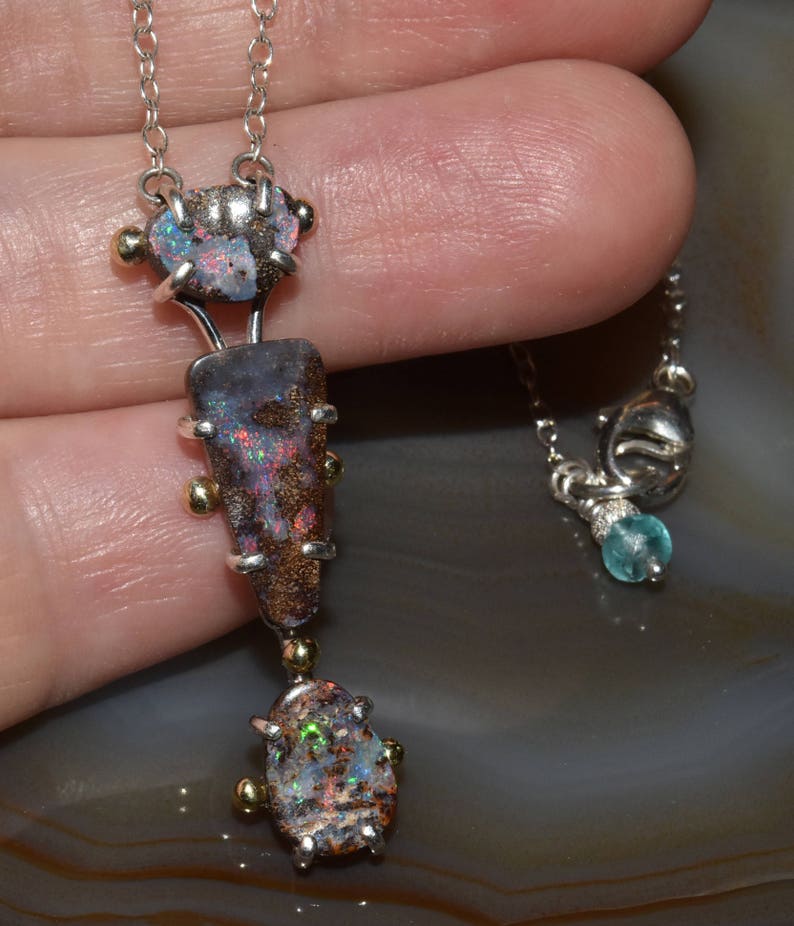18k gold opal necklace