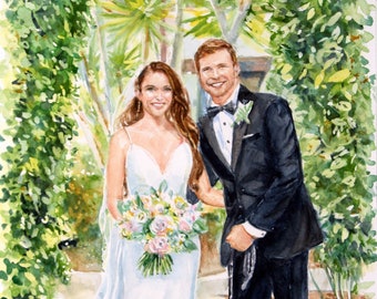 Wedding Painting/ Watercolor Portrait /Custom Bridal Portrait/ Couple Portrait/ Watercolor Art/ Watercolor Wedding Painting
