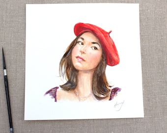 Custom Mini Portrait/ Family Portrait/ Mini Portrait/ Watercolor Portrait / Custom Child's Portrait / Watercolor Portrait Artist