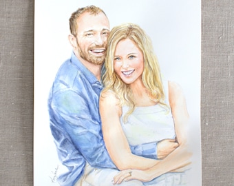 Custom Watercolor Portrait / Custom Family Portrait / Child's Portrait/ Watercolor Portrait/ Custom Couple Painting