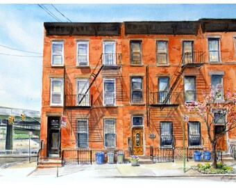 Custom House Portrait/ Watercolor home portrait/ house warming gift/ K Jane Studio / House Portrait