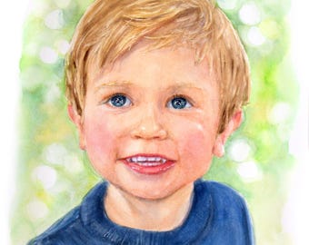 Child's Portrait / Watercolor Portrait / Watercolor Child's portrait/ Baby Painting / Family Portrait /Custom Portrait