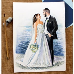 Wedding Painting/ Custom Watercolor Portrait / Couple Portrait/ Hand ...
