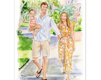 Watercolor Portrait / Family Portrait / Custom Portrait / Couple Portrait / Custom Watercolor Portrait