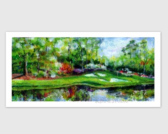 Fine Art Print of the Masters Hole No. 12 , Augusta National Golf Course, The Masters Painting, Fathers Day Gift