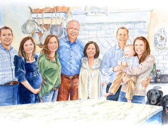 Custom Watercolor Portrait/ Custom Family portrait / Hand Painted Watercolor Portrait / Children's Portrait / Custom Painting of Children