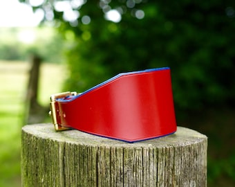 Red English Leather Red hound collar