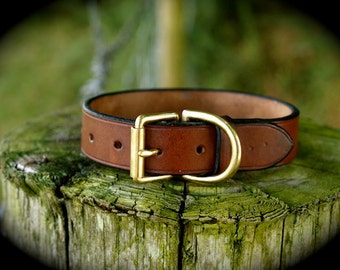 English Leather Handmade Leather Dog Collar Luxury Dog Collar